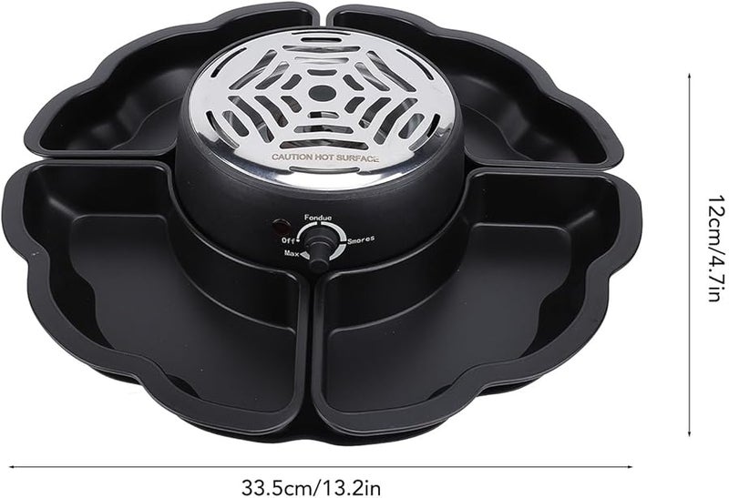 مجموعة الشواء الكهربائية من الفولاذ المقاوم للصدأ 2 في 1 لصنع سمويرز وفوندو الشوكولاتة مع أطباق التقديم - Image 4